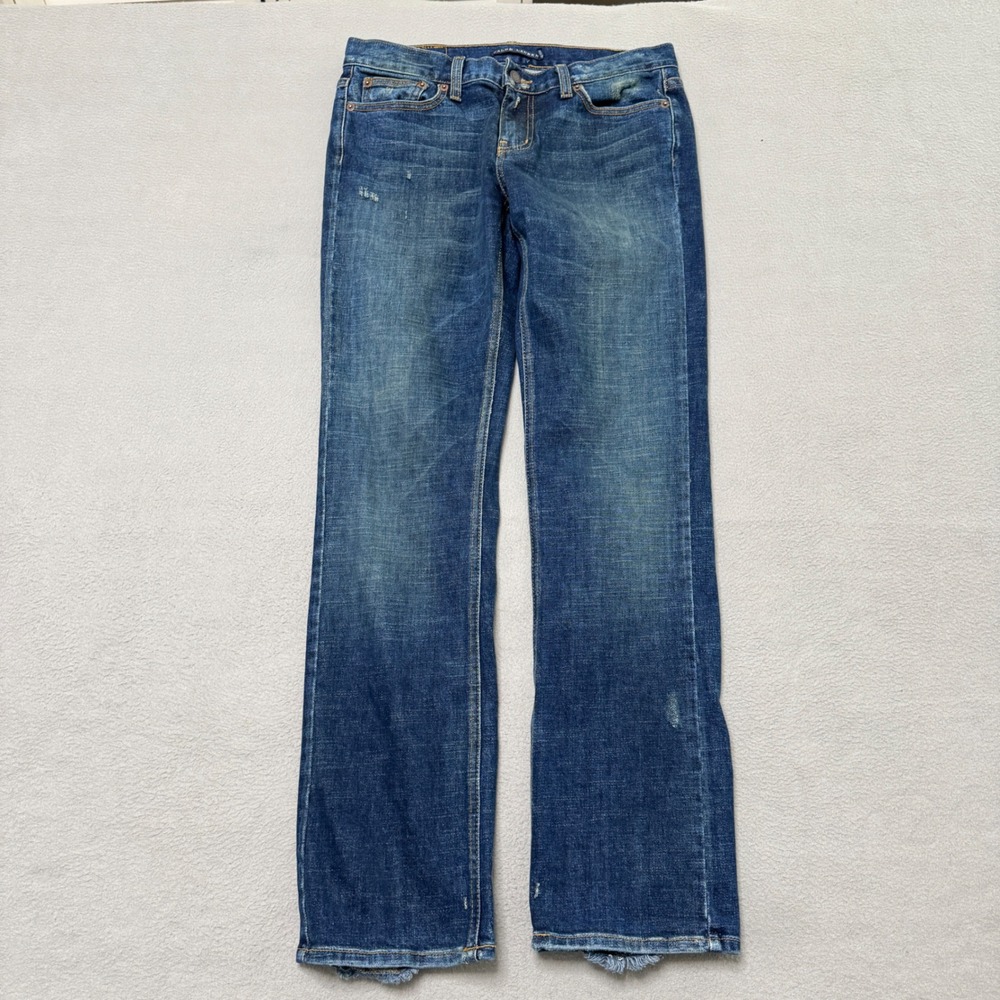 Ralph Lauren Jeans Women 30x32 Blue Stretch Distressed Low Rise Straight USA